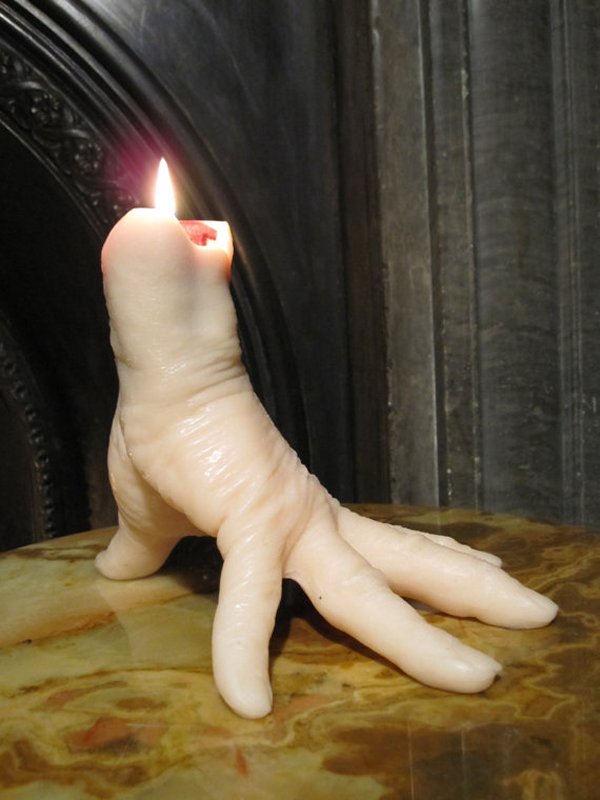 Hammer horror thing hand candle