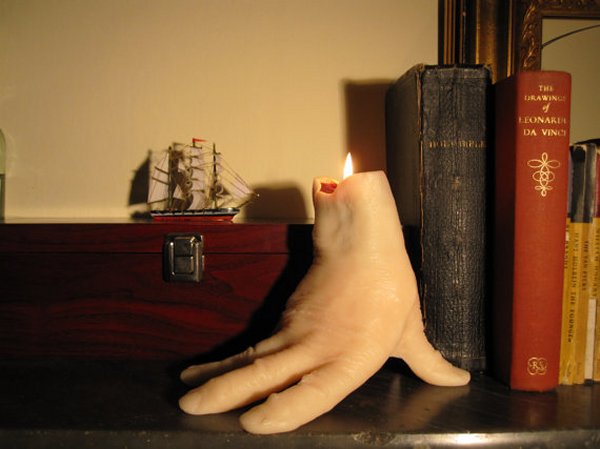 Hammer horror thing hand candle