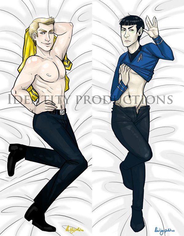 spock and kirk pillow cases