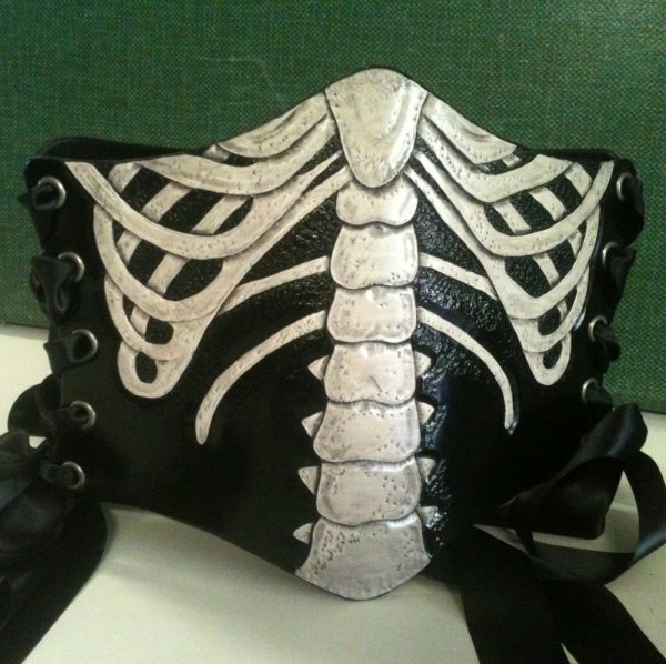 leather skeleton corset