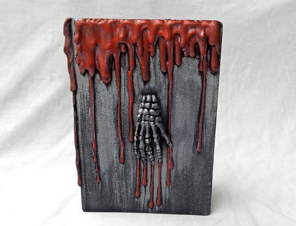bloody skeleton hand journal