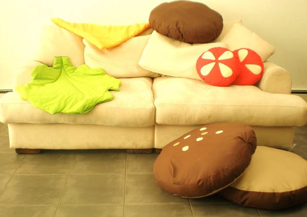 hamburger couch pillows