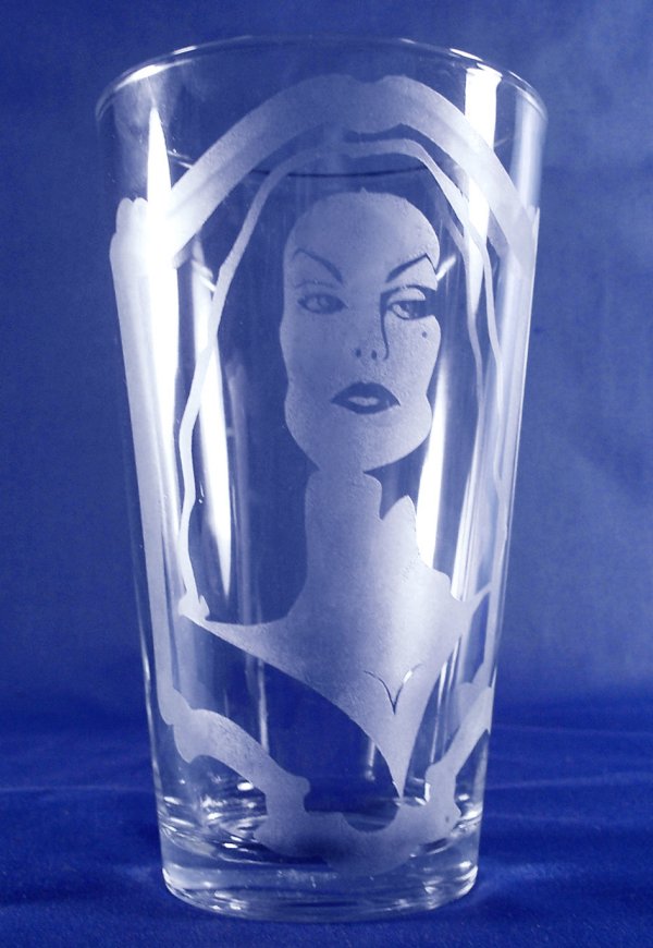 Etched Horror Themed Pint Glasses