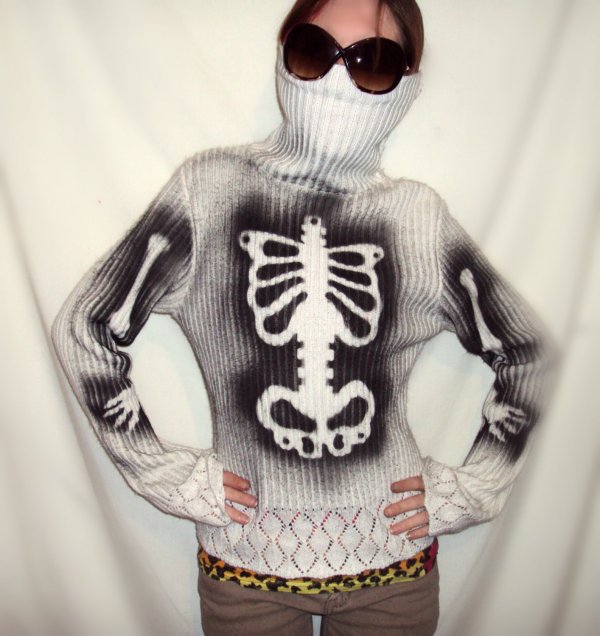 Rib Cage X-Ray Skeleton Sweater