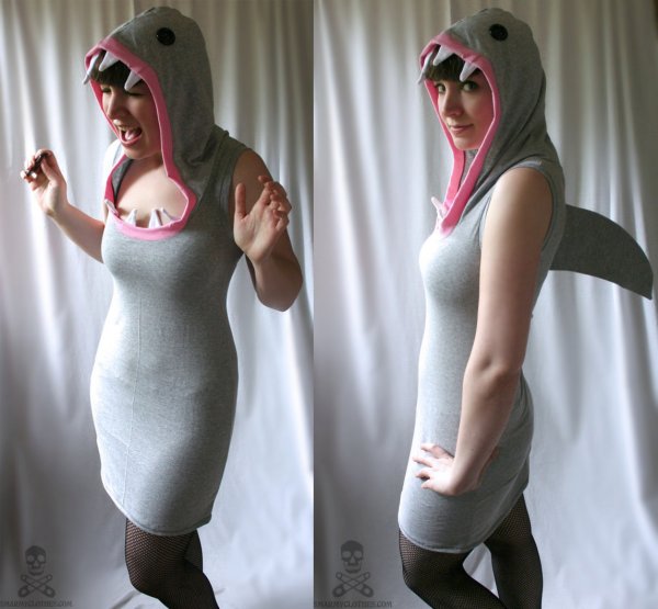 shark attack hoodie dress