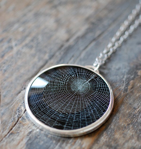 Real Preserved Spiderweb Pendant