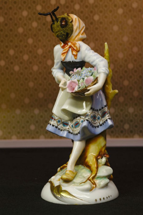 Porcelain Figurines With Insect Heads