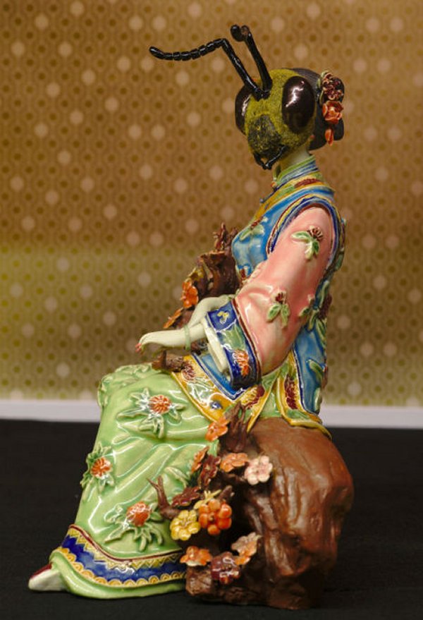 Porcelain Figurines With Insect Heads