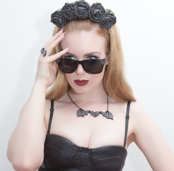 Bat Wing Heart Necklace