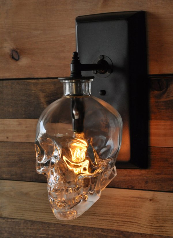 Crystal Head Vodka Skull Wall Sconce