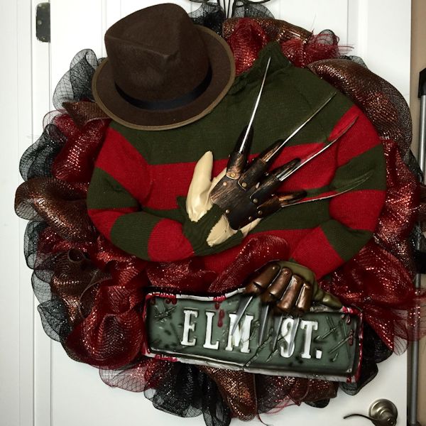 Nightmare On Elm Street Freddy Krueger Holiday Horror Wreath