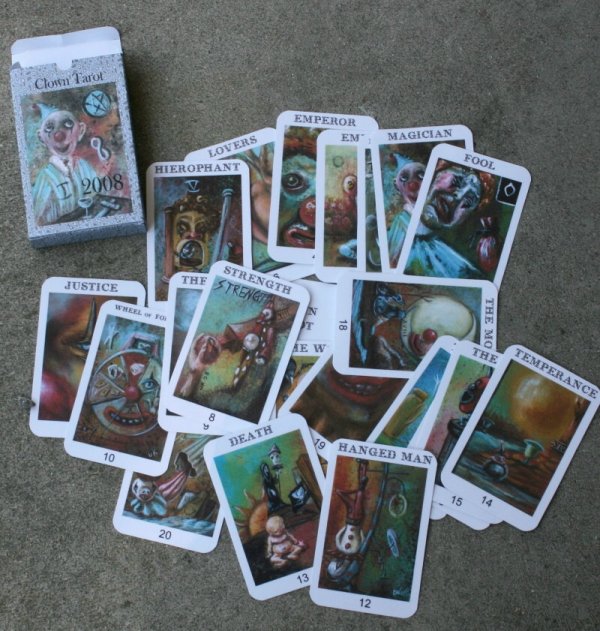 Insanely Creepy Clown Tarot Card Deck