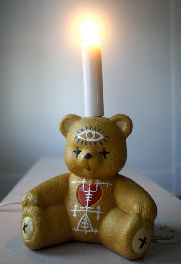 Just Your Everyday Illuminati Black Magic Teddy Bear Lamp