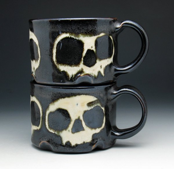 Meditating Skeletons And Skull Mugs