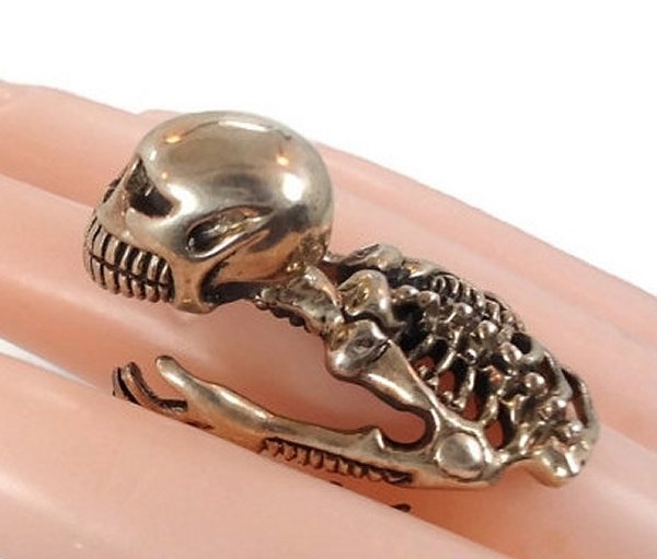 Scary Skeleton And Skull Ring