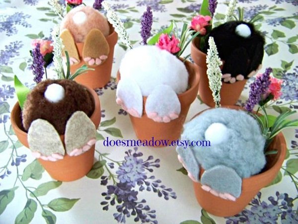 Bunny Butts In A Flower Pot