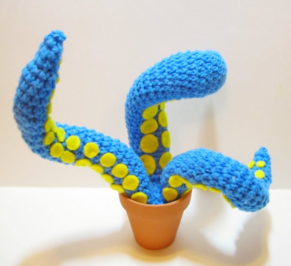 Blue Tentacle Plant Plush Potted Tentacles