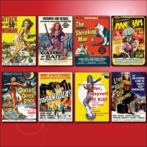 Classic B Movie Film Poster Fridge Magnets