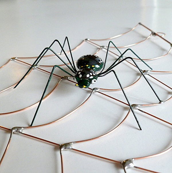 Stained Glass Corner Spider Web