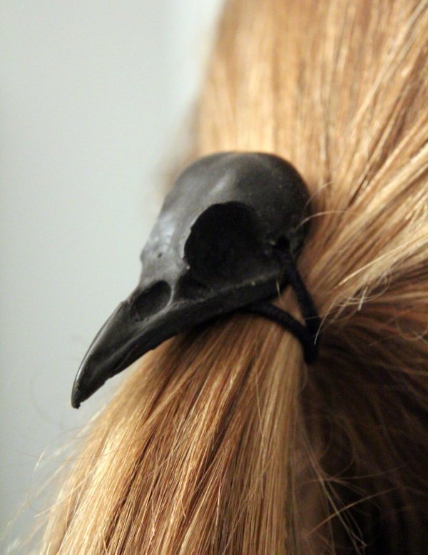 Crow Skull Hair Tie