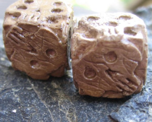 Hand Made Stone Skull Dice 2