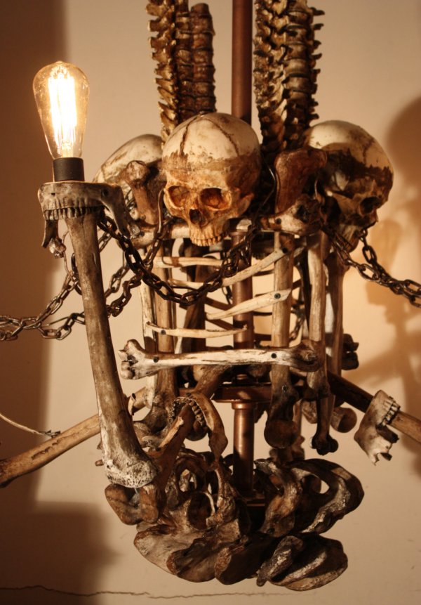 Interior Frighting Crazy Skeleton Chandelier