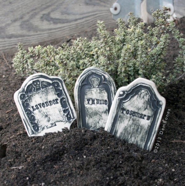 Tombstone Herb Garden Markers