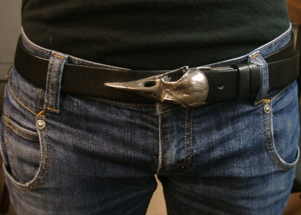 Raven Skull Belt Buckle