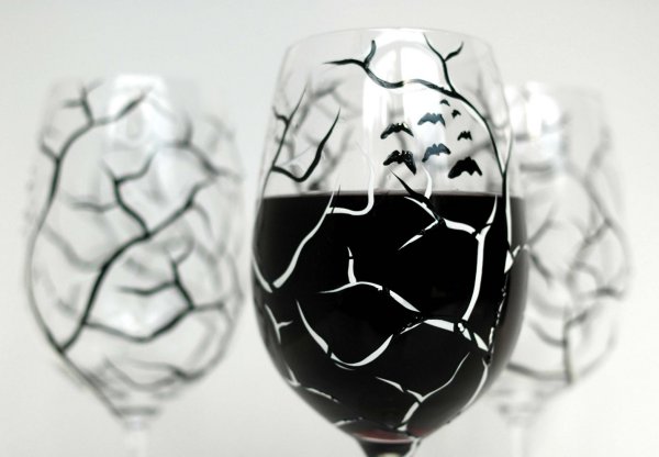 Spooky Trees Halloween Wine Glasses