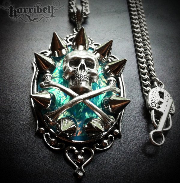 Custom Spiked Skull Necklace