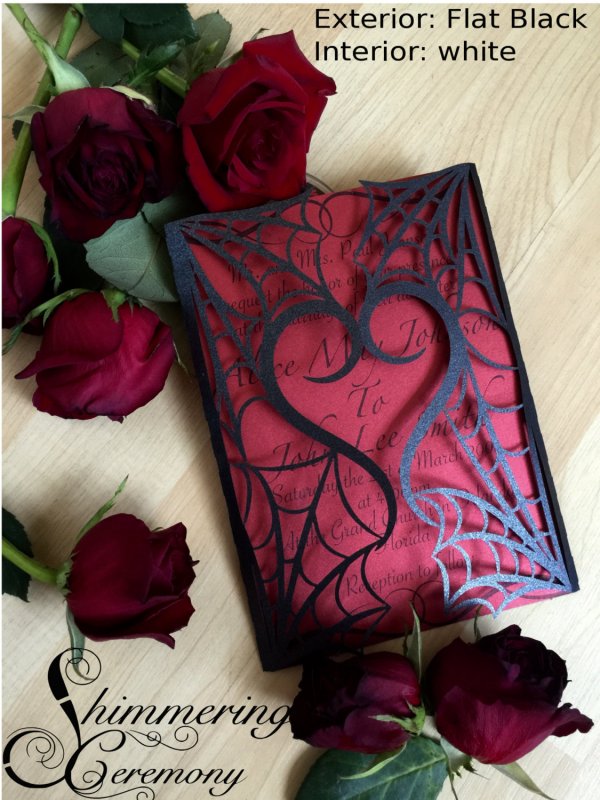 Gothic Spider Web Halloween Wedding Invitations