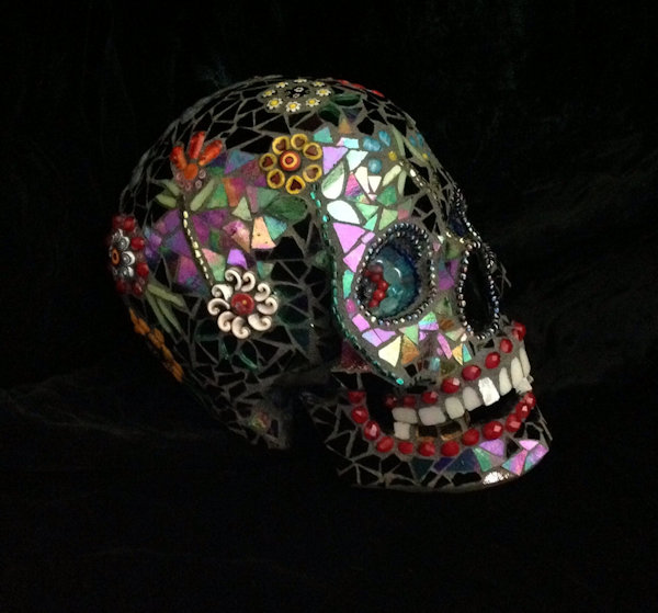 Stained Glass Mosaic Skull