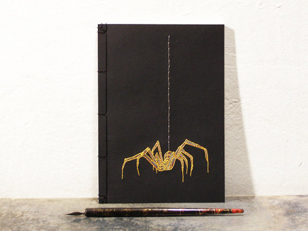 Embroidered Spider Notebook