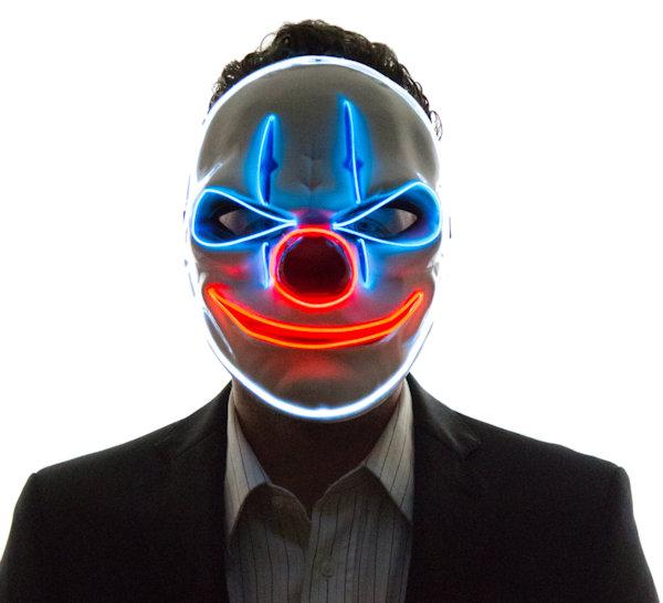 Evil Glowing Clown Masks