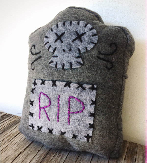 RIP Tombstone Pillow