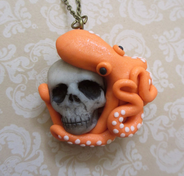 Skull Hugger Octopus Necklace