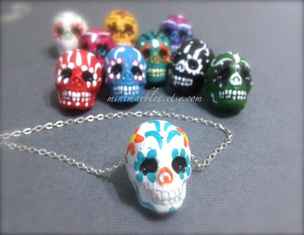 Dia De Los Muertos Sugar Skull Necklaces
