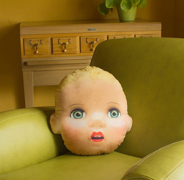 Nightmare Decor - Creepy Doll Head Pillow