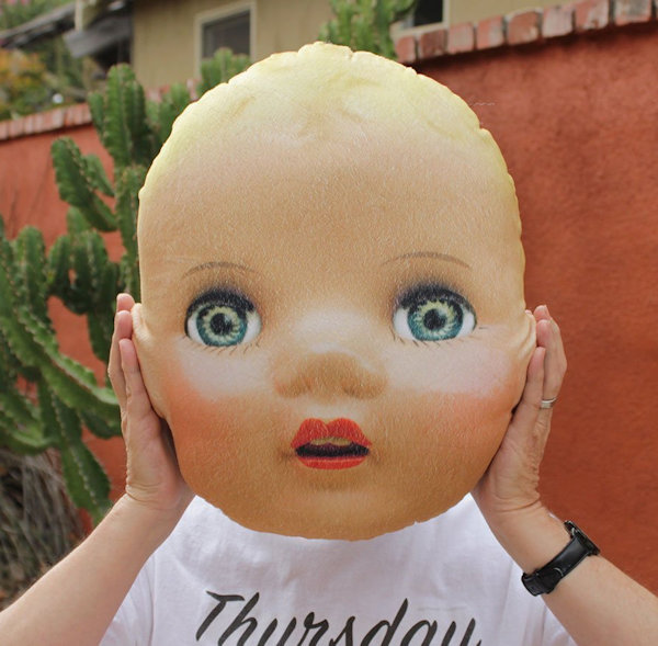 Nightmare Decor - Creepy Doll Head Pillow