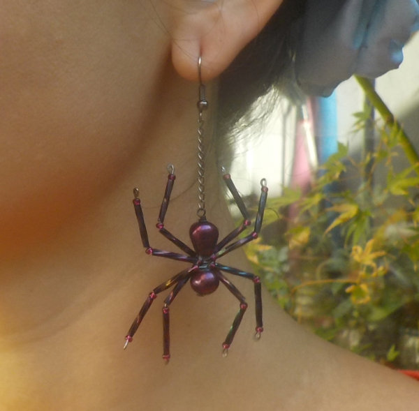 Crazy Scary Spider Earrings