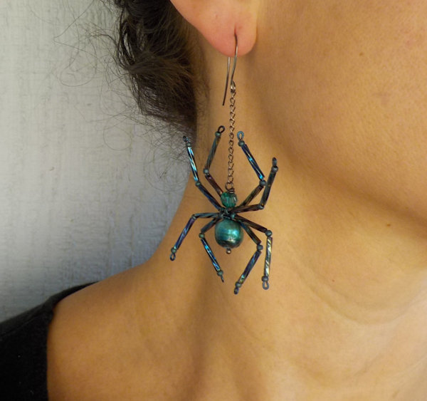 Crazy Scary Spider Earrings