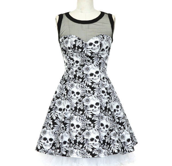 My God It's Full Of Skulls - Gothic Skull Dress
