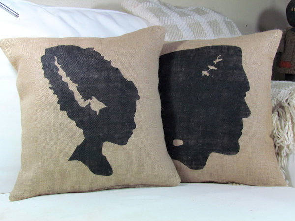Frankenstein and Bride of Frankenstein Pillow Set
