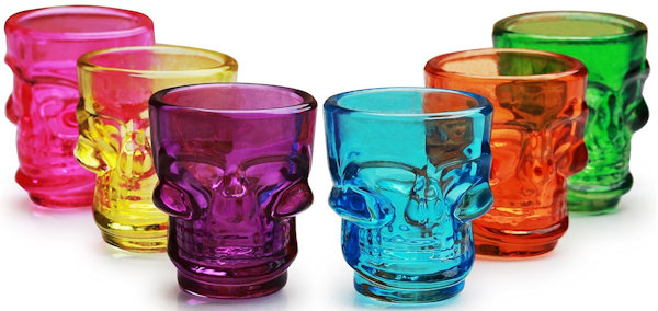 Colorful Skull Shot Glasses