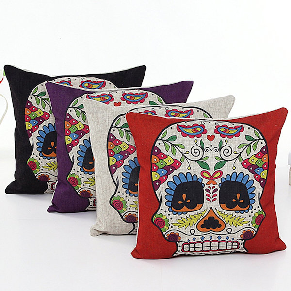 Day of the Dead Sugar Skull Pillow Covers 