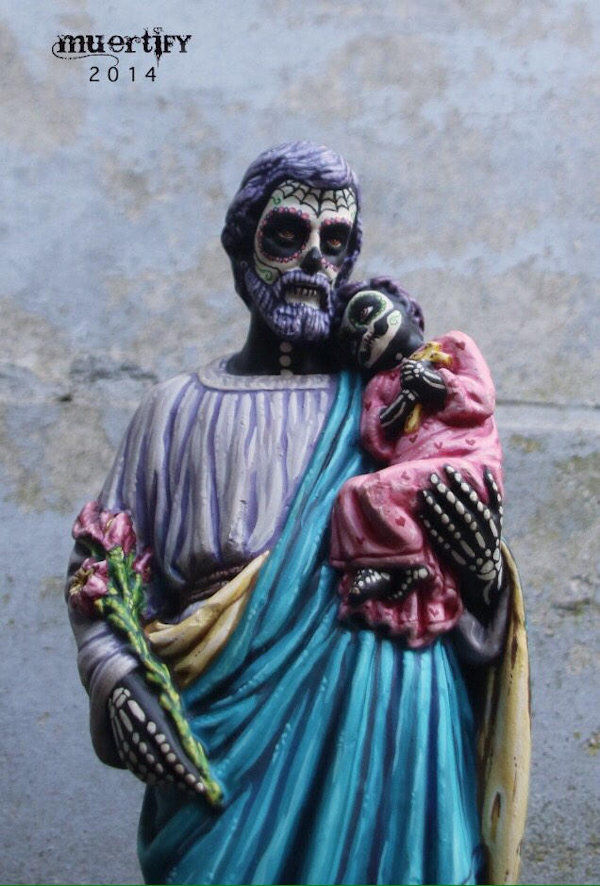 Religious Statues Transformed Into Day Of The Dead Style