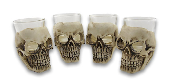 Set of 4 Skull Shot Glasses