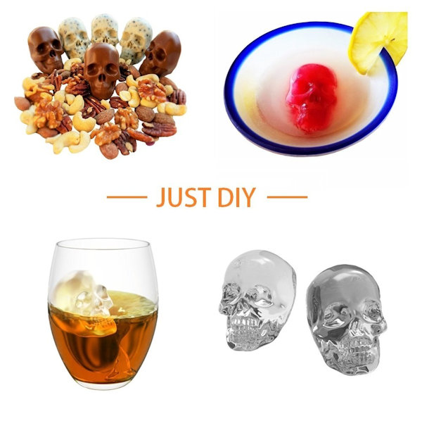3D Skull Ice Cube Mold Tray