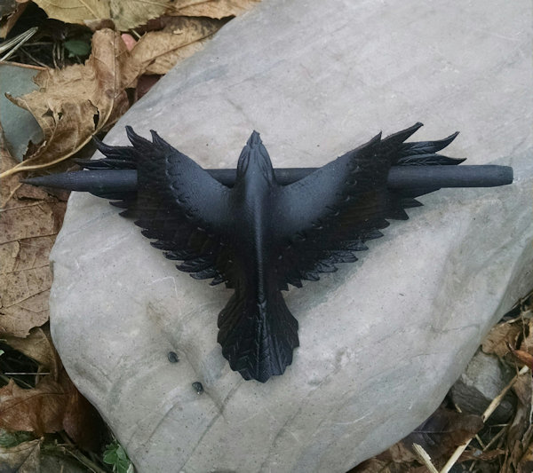 Raven Leather Hair Barrette