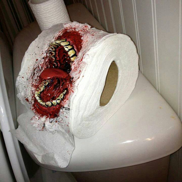 Zombie Toilet Paper Art Sculpture - The Wiping Dead